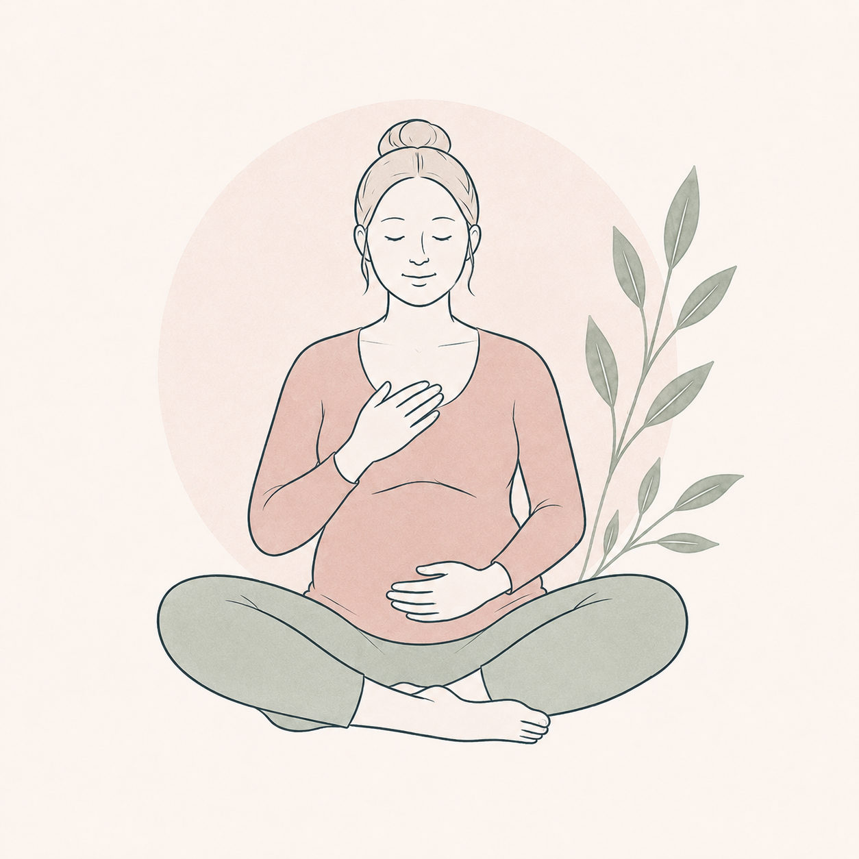 Illustration d’une femme enceinte en position de méditation