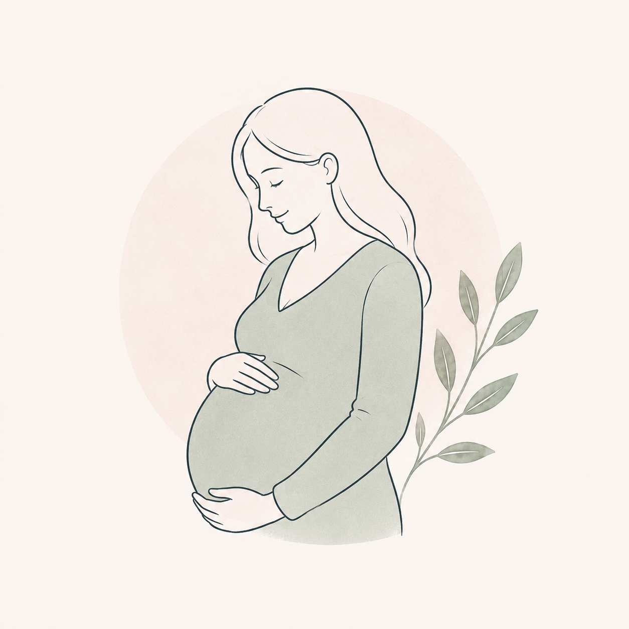 Illustration d’une femme enceinte tenant son ventre